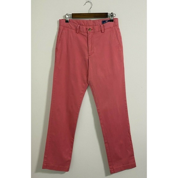 Vineyard Vines Men's Pants 28x32 Breaker Regular Fit Chino Lobster Reef Pink $98 - Picture 1 of 3